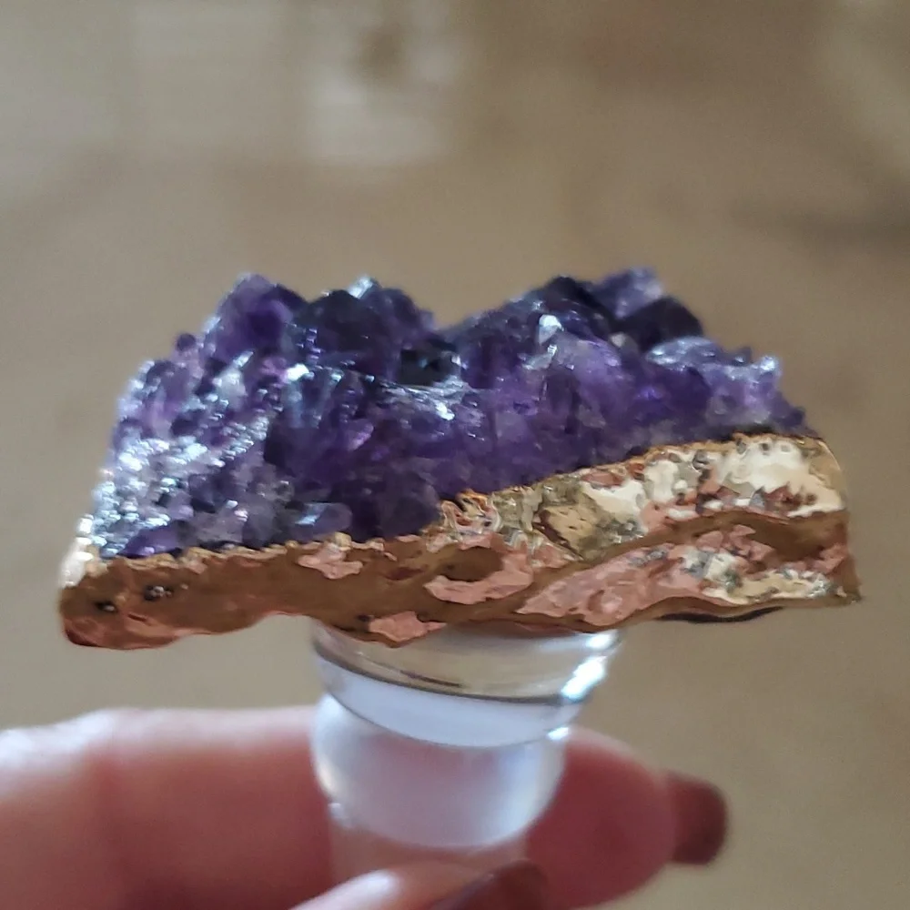 Genuine Amethyst Crystal Bottle Stopper nwot